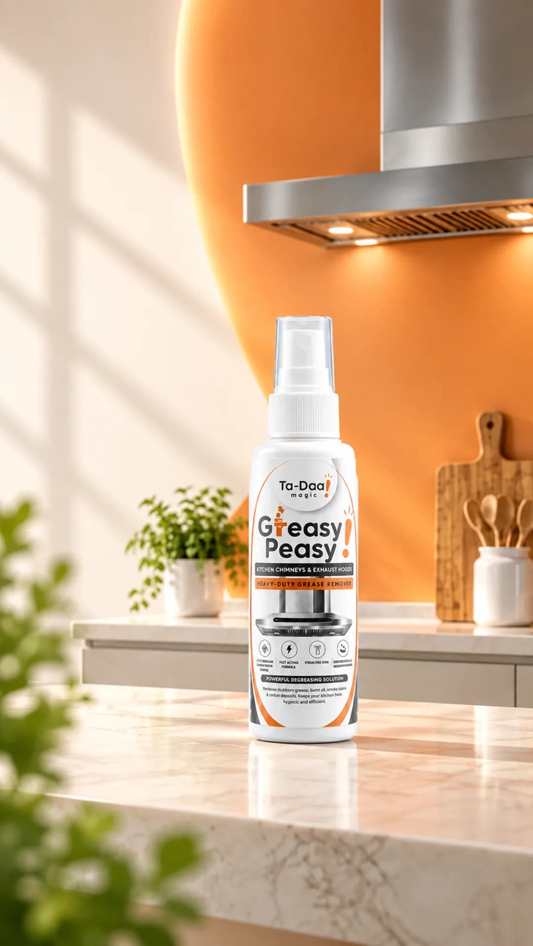 Ta-Daa Greasy Peasy heavy-duty kitchen chimney and exhaust hood grease remover
